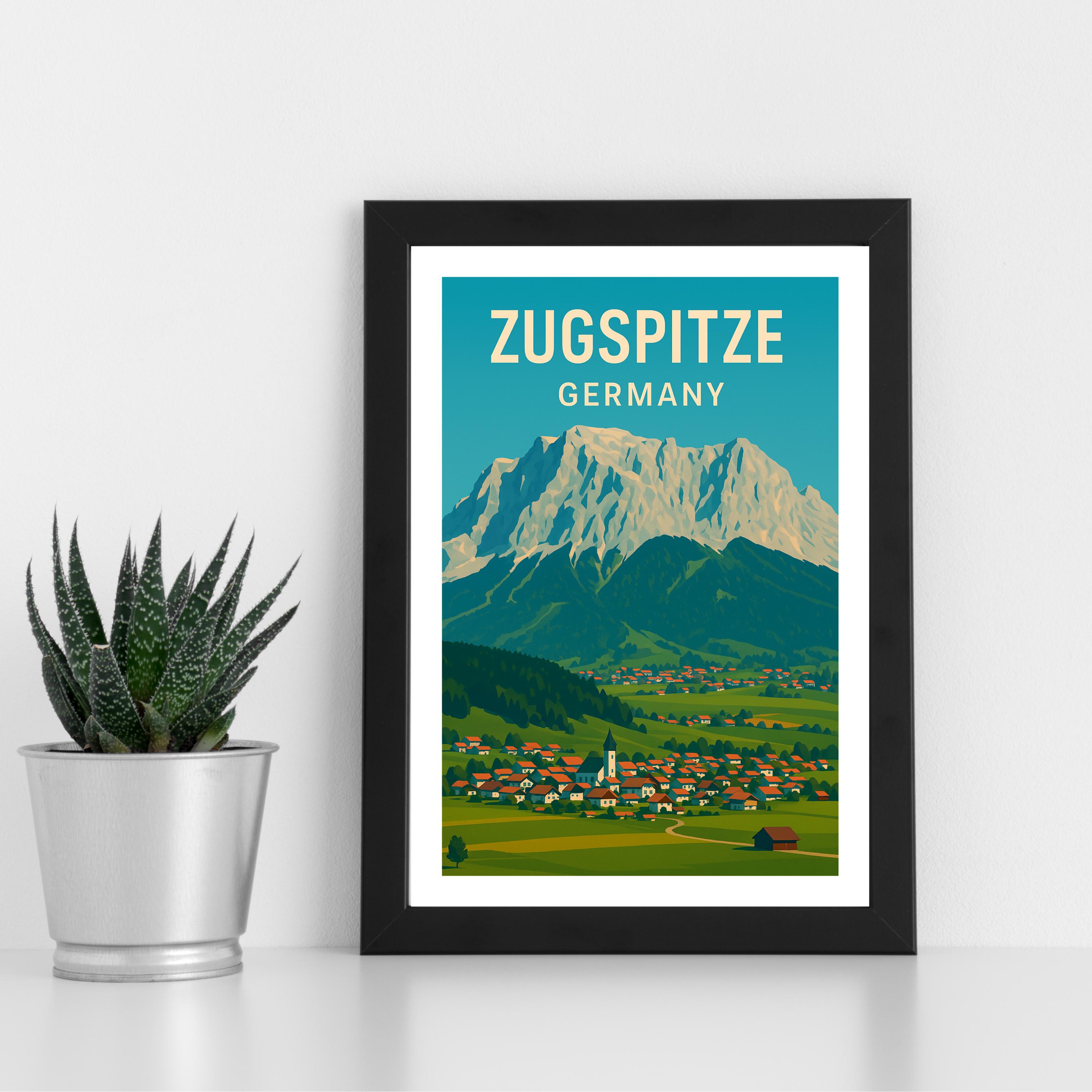 Pin's De Ski Vintage émaillé Floral ZUGSPITZE ALLEMAGNE - Souvenir De Station De Ski - Occasion