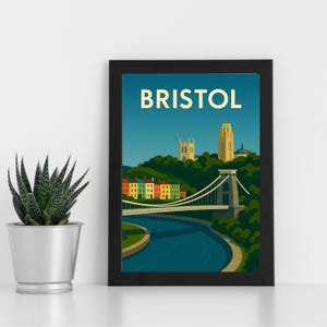 Arte de impressão digital de Bristol l Sussex l Pôster personalizado, cartão postal, impressão emoldurada, cartão comemorativo l Retrato
