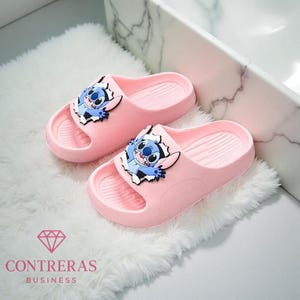 Stitch Inspired Slides Cute Cartoon Slippers for Women and Kids Comfy Indoor Outdoor Sandals Gift Idea