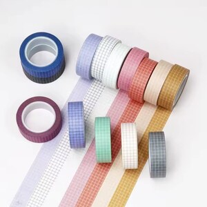 Nastro Washi Tape a griglia - per scrapbooking, journaling, diari
