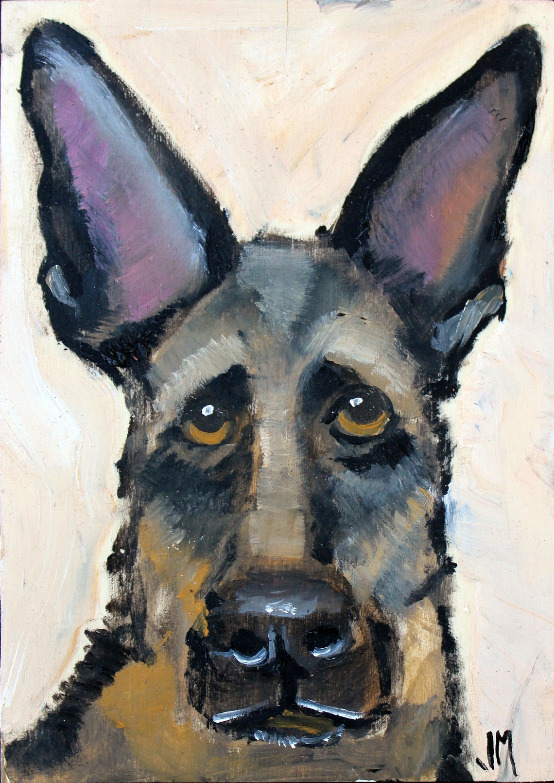 GERMAN SHEPHERD Original oil painting 5x7 Etsy