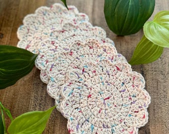 Handmade Crochet Doily Coasters: Vintage Cotton Table Decor
