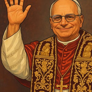 Três impressões digitais do Papa Leão XIV – Arte de parede do Papa, pôster de humor religioso católico, retrato papal, decoração para casa para impressão, presente