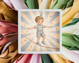 Decoración infantil de circo / Arte mural para habitación de bebé / Arte circense / Decoración de interiores de circo / Estética circense vintage / Lámina artística de circo