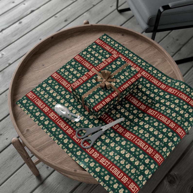 Funny Christmas Wrapping Paper | Ugly Sweater Gift | Sarcastic Holiday Present Wrap, Gag Gift Wrap for Xmas | White Elephant Gift Wrap image 11