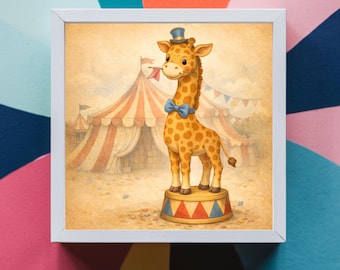 Decoración infantil de circo / Arte mural para habitación de bebé / Arte circense / Decoración de interiores de circo / Estética circense vintage / Lámina artística de circo
