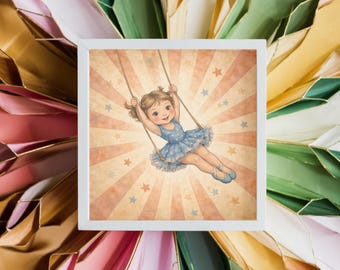 Decoración infantil de circo / Arte mural para habitación de bebé / Arte circense / Decoración de interiores de circo / Estética circense vintage / Lámina artística de circo