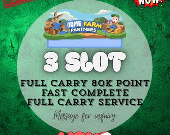 Monopoly Go ACME FARM Partners 3x Slot Full Carry 80k Point