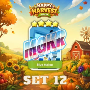 Blå Melon 4-stjärniga klistermärken - SET 12 - Monopoly_GO Glad skörd-album