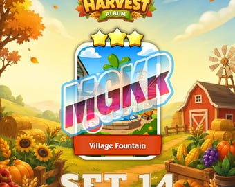 Village Fountain 3 Star Stickers - SET 14 - Monopoly_GO Happy Harvest Album