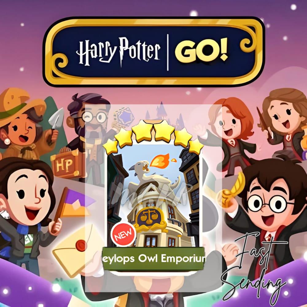Eeylops Owl Emporium - 6 Star stickers - Monopoly GO - Harry Potter GO Album