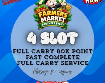 Bauernmarkt-Partner 4 Slots Full Carry 80k Punkte - Monopoly_GO