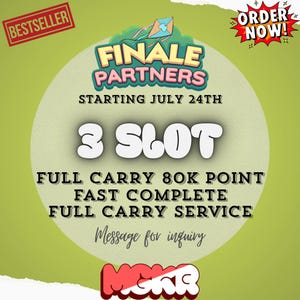 Monopoly Go FINALE Partners 3x Slot Full Carry 80k Point
