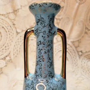 Fleur de Lis 22k Gold Pattern Pearl China Co. Vase