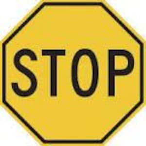 N-schaal: geel stopbord, set van 2
