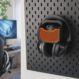 Koptelefoonhouder voor IKEA Skadis & Uppspel Pegboard, Honingraat Headsetstandaard, Kabelorganisator