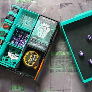 Tabletop Game Organizer with Dice Tray Lid, Modular Token & Dice Storage Box for RPG and Strategy Games — Chaos Tamer