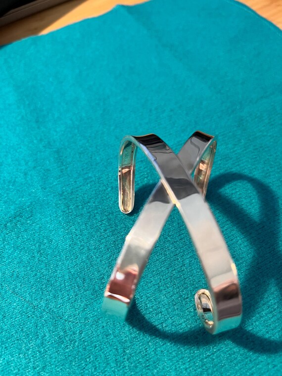 Sterling Silver Crossover Cuff Bracelet - image 3