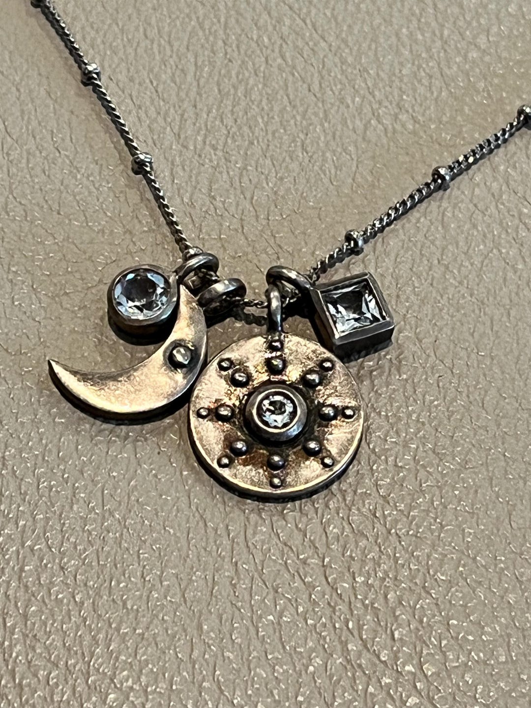 Vintage Satya Sterling Silver Sun Moon Charm Pendant Necklace 26” - Etsy