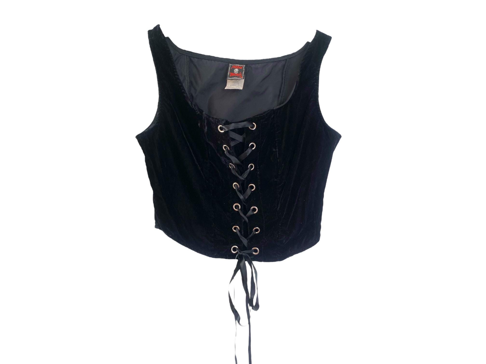 90年代 クラッシュベルベット ビスチェトップ ベルベット ブラック