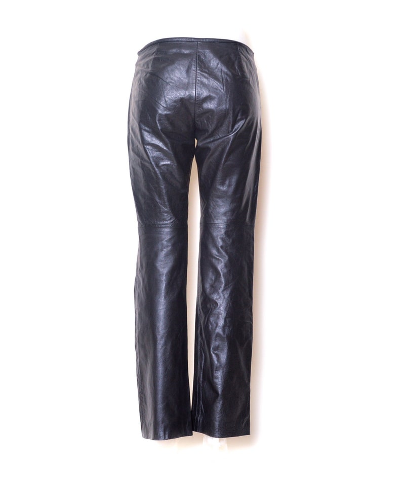 90s Leather Pants Black Leather Pants High Waisted Pants | Etsy