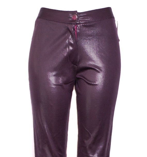 90's Wetlook PVC  Pants 90's Shiny Burgundy Red P… - image 3