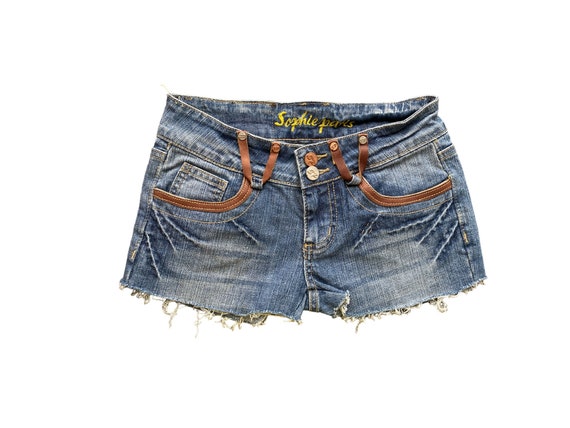 Y2K Denim Shorts Low Waisted Blue Jean Short 00s Mini Party Y2K Denim Shorts Low Waisted Blue Jean Short 00s Mini Party