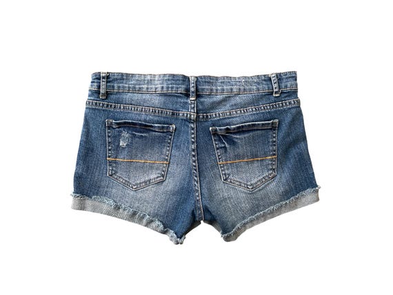 Y2K Denim Shorts Low Waisted Blue Jean Short 00s Jean Shorts Low Waist  Grunge 2000s Denim Jean Shorts Vintage Low Rise Waist - Large/l - Etsy