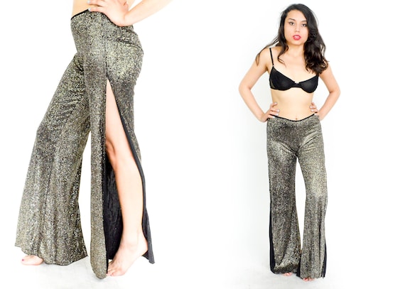 Pull-On Shimmer Woven Wide Leg Pant