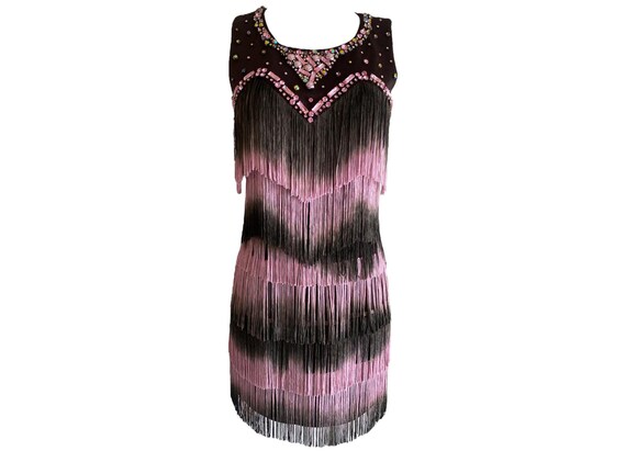 Y2K Pink FRINGE Mini Dress Sequin Beaded Mini Dress Brown Pink Ombre Party  Cocktail Vintage Julian Joyce for Mandalay 2000's Dress - 6 - M - Etsy New  Zealand