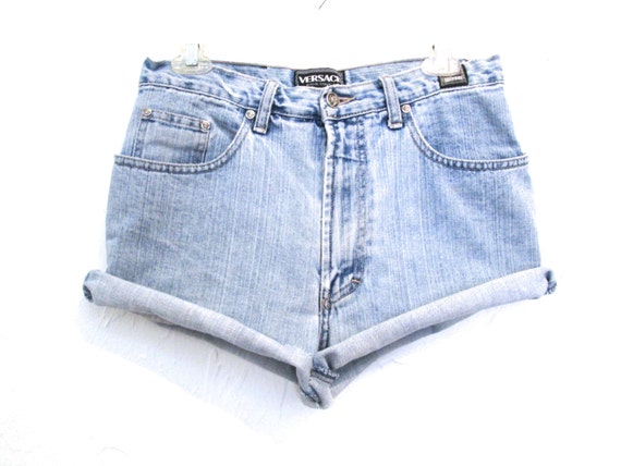 Denim Cutoffs Shorts VERSACE Cut Off Shorts 90s De