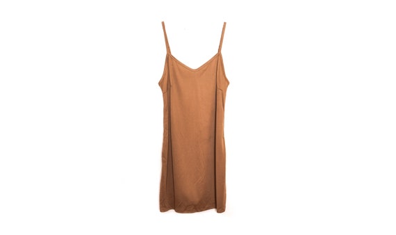 Red Slip Dress Y2K Mini Dress Tan Brown  V Neck D… - image 5