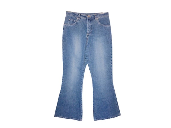 Flared Y2K Blue Jeans Denim Y2K Flare Pants Low Rise Blue - Etsy