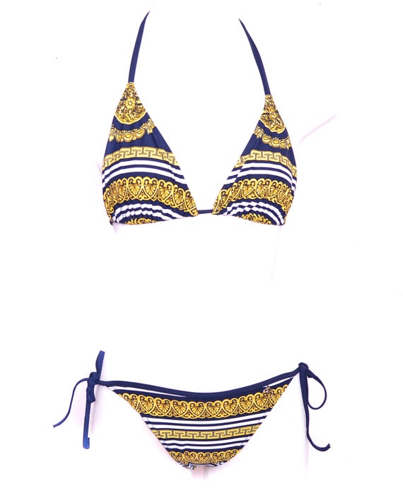 Y2K Baroque String Bikini Two Piece Swimsuit 90s … - image 2
