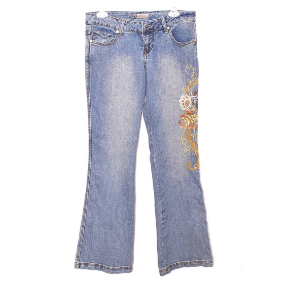 Flared Y2K Blue Jeans Cut Denim Y2K Flare Pants L… - image 2