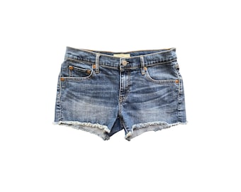 Y2K Denim Shorts Low Waisted Blue Jean Micro Shorts Low Waist Grunge 2000s Denim Jean Shorts Vintage Low Rise Waist Shorts - 26 - XS