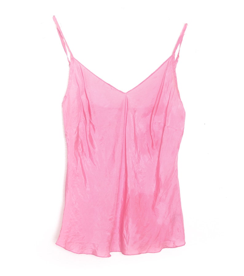 Pink Tank Y2K Silk Tank Top Pink Blouse 00's Silk | Etsy