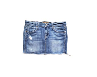 Y2K ローライズデニムミニスカート：ストレッチブルージーンズスカート