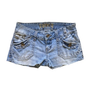 Women Denim Shorts Sexy Hot Pants Mini Jeans Low Waist Zip Open Thong Blue
