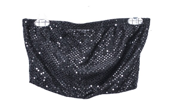 90's Black Strapless Top  90's Top Stretchy Crop … - image 3