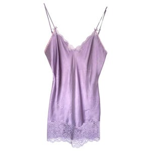 Low Back Lilac Slip Dress Mini Y2K Dress Lingerie Spaghetti Strap Slip Vintage Victoria&#39;s Secret 2000s Low V Back Neck Nightdress Size -S