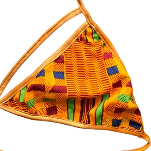 Y2K Orange Thong Bikini Tvådelad Baddräkt 2000-tals Baddräktsset Boho Vintage Retro 00-tals Lågmidjad Bronsmönstrad Bikini - Medium/M bild 6