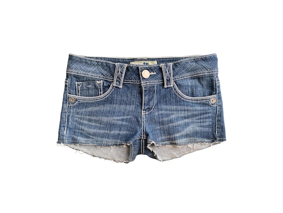 Y2K Denim Shorts Low Waisted Blue Jean Micro Short Y2k Shorts