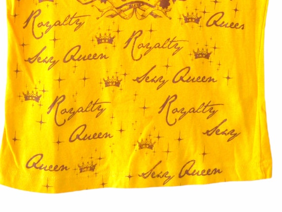 Y2K Tee Shirt Studded Rhinestone "Queen Royalty" … - image 5