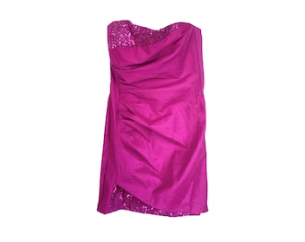 90's Party Dress Pink Strapless Dress Y2K Ruched Sequin Party Evening Vintage Cocktail 90's Jessica McClintok Never Worn  Medium M