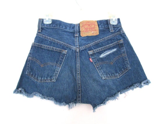 Levis Denim Shorts Ripped Denim Shorts 29  High W… - image 2