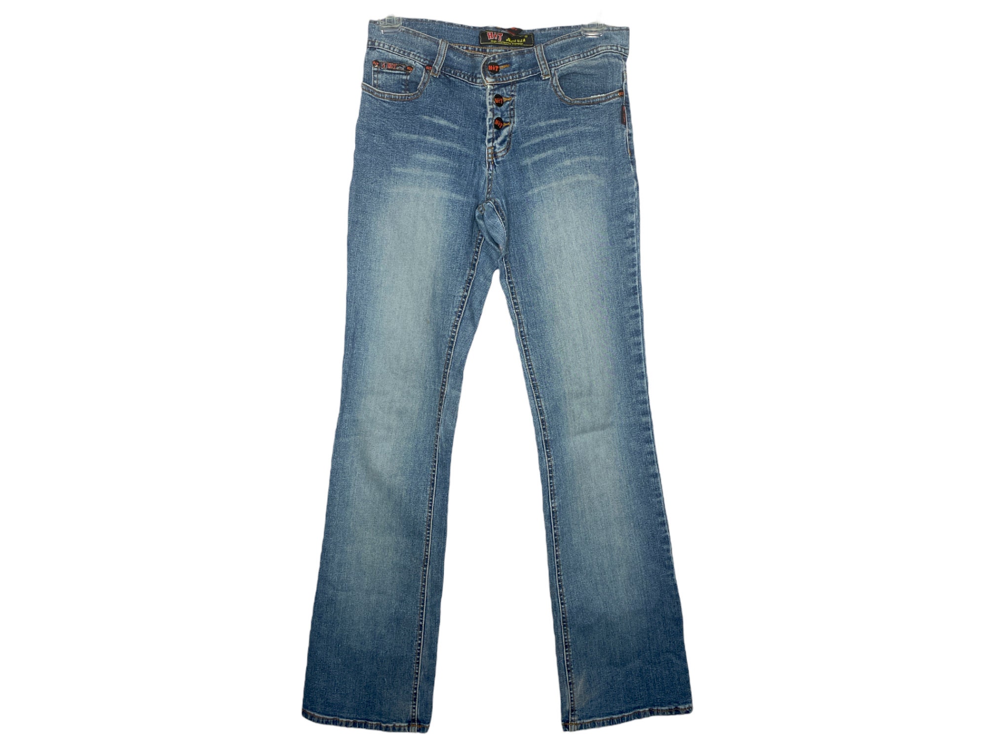 Flared Y2K Blue Jeans Denim Y2K Flare Pants High Rise Blue