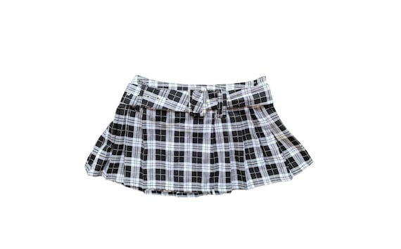 Y2K Plaid Skirt Pleated Mini Skirt 00s Mini Party… - image 1