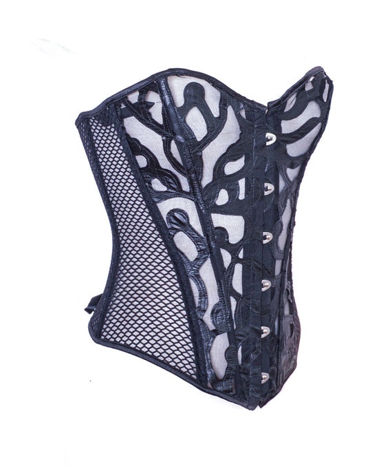 Y2K Black cut Out Bustier Y2K Corset Vintage Lace… - image 8