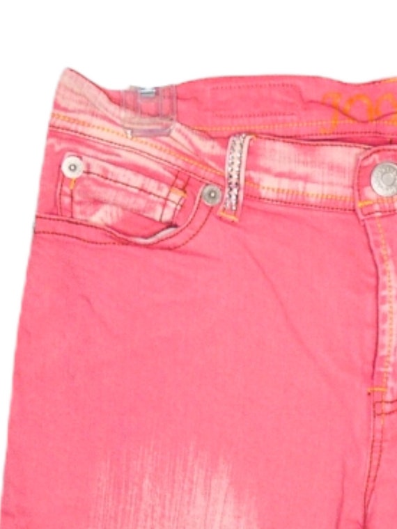 Y2K Pink Jeans Flare Denim Jeans Rhinestone Pocke… - image 6